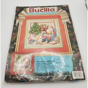 Bucilla 82964 Cross Stitch Kit The Best of Christmas Santa Tree Gifts  1991